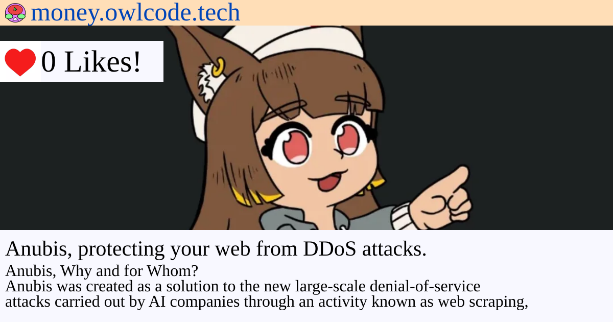 Portada de Anubis, protecting your web from DDoS attacks.