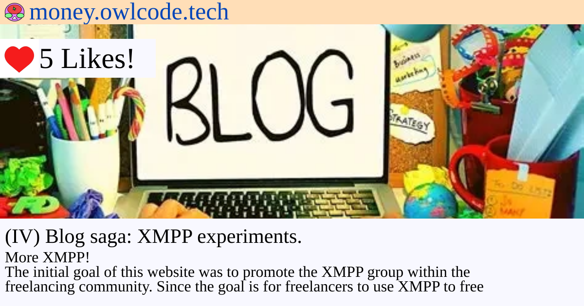 Portada de (IV) Blog saga: XMPP experiments.