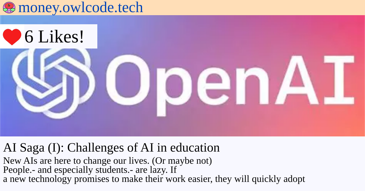Portada de AI Saga (I): Challenges of AI in education