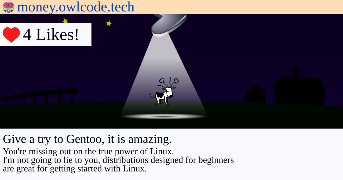 Portada de Give a try to Gentoo, it is amazing.