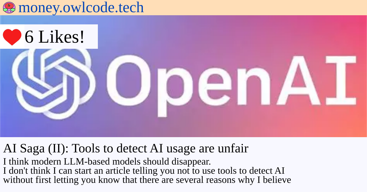 Portada de AI Saga (II): Tools to detect AI usage are unfair