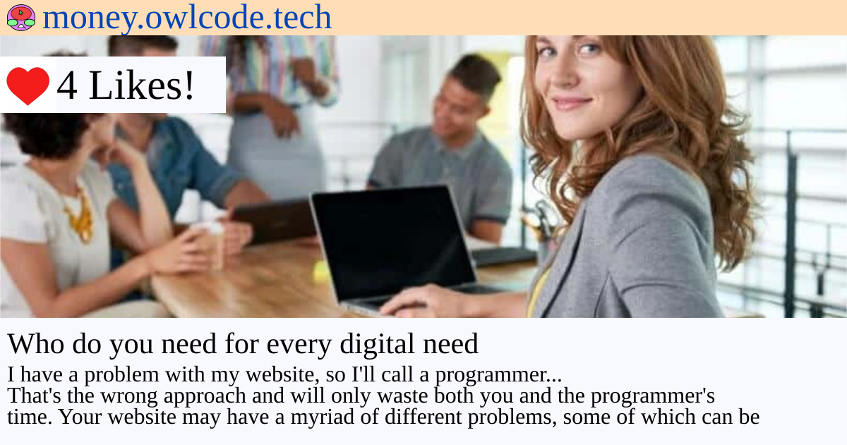 Portada de Who do you need for every digital need